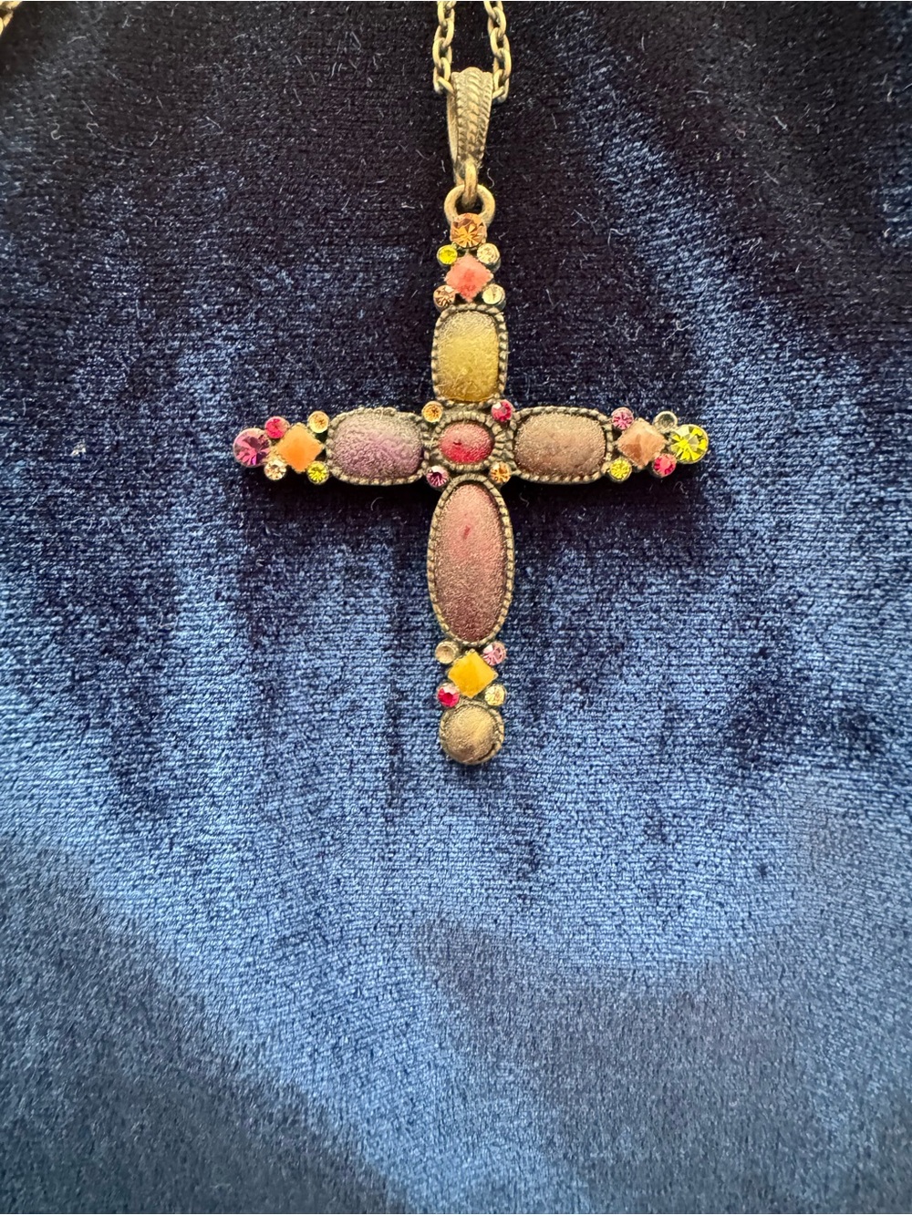 Multicolor Cross Pendant Necklace for Women